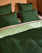 Moss, Apple & Vanilla Piped 100% Organic Cotton Percale Pillowcases (Set of Two) - view