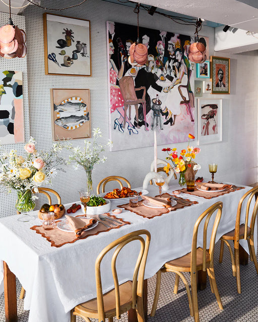 White 100% French Flax Linen Tablecloth