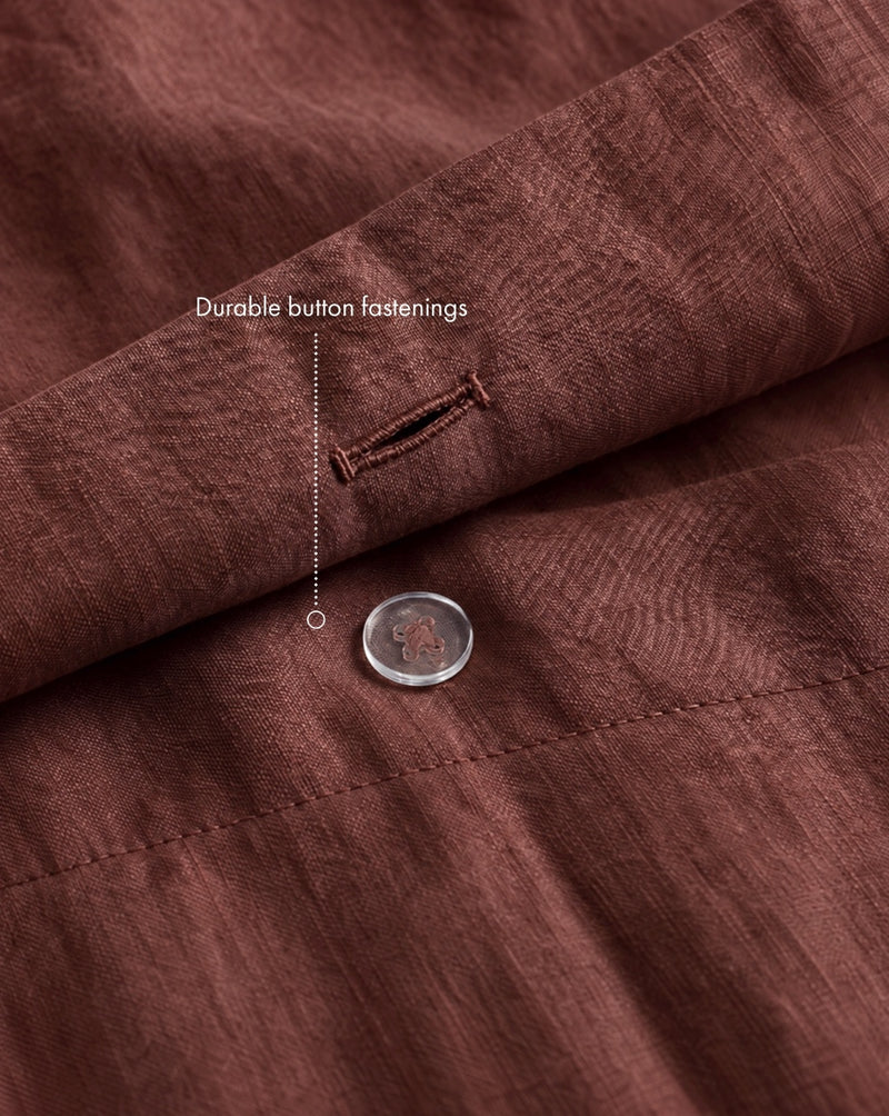 Cacao 100% French Flax Linen Duvet Cover