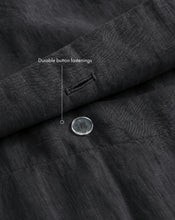 Charcoal 100% French Flax Linen Duvet Cover - view