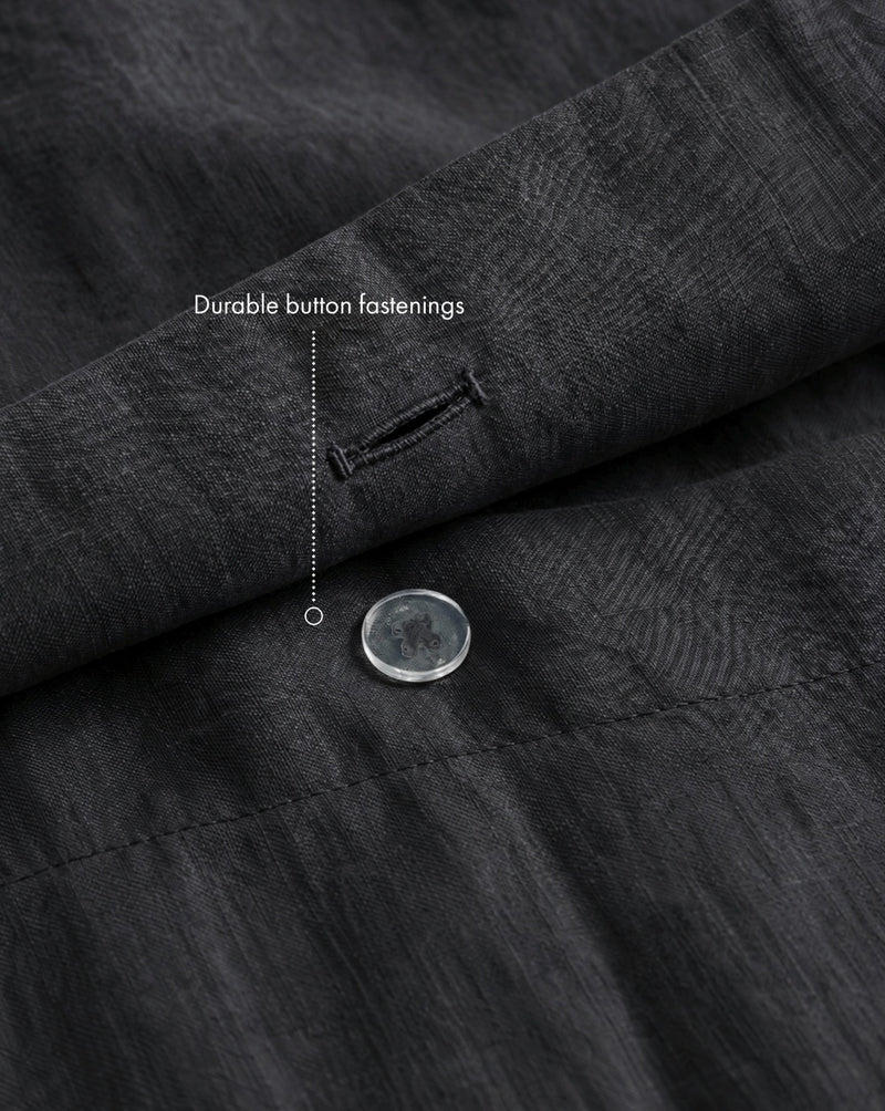 Charcoal 100% French Flax Linen Duvet Cover