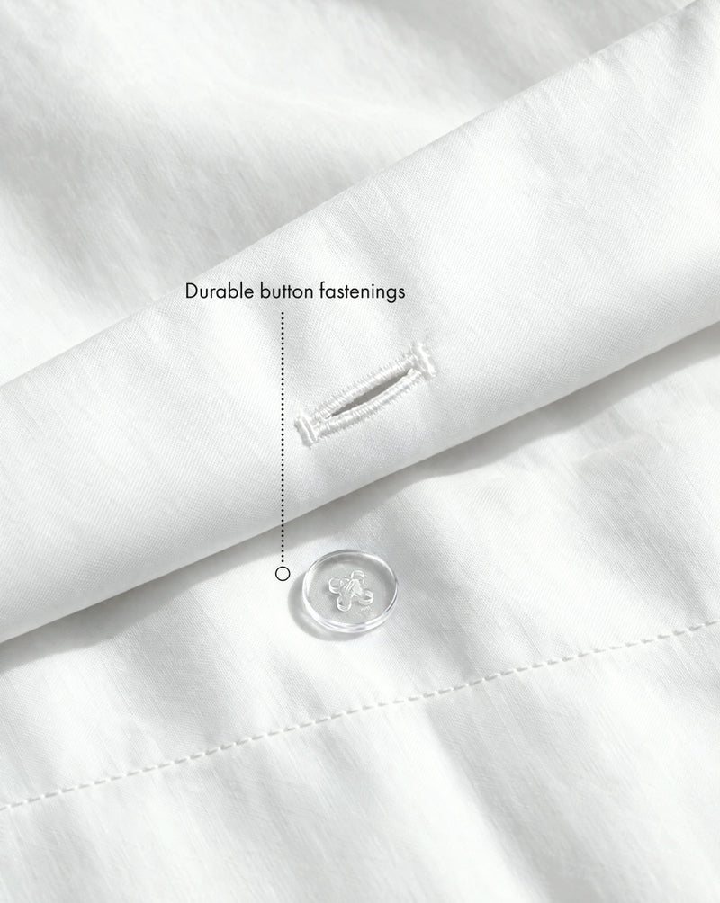 Crisp White 100% Organic Cotton Percale Duvet Cover