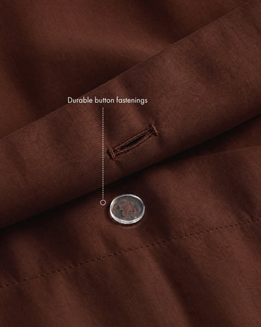 Espresso 100% Organic Cotton Percale Duvet Cover