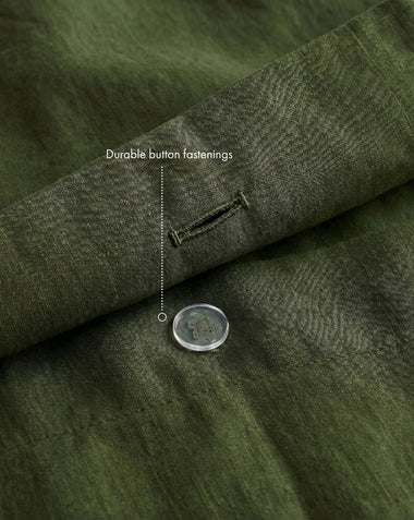 Olive 100% French Flax Linen Duvet Cover