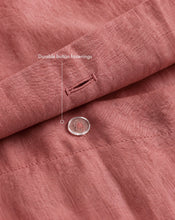 Pink Clay 100% French Flax Linen Duvet Cover - view