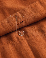Rust 100% French Flax Linen Duvet Cover - view