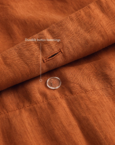 Rust 100% French Flax Linen Duvet Cover