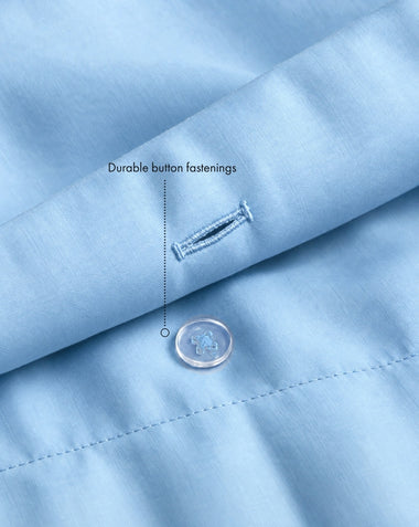 Sky 100% Organic Cotton Percale Duvet Cover