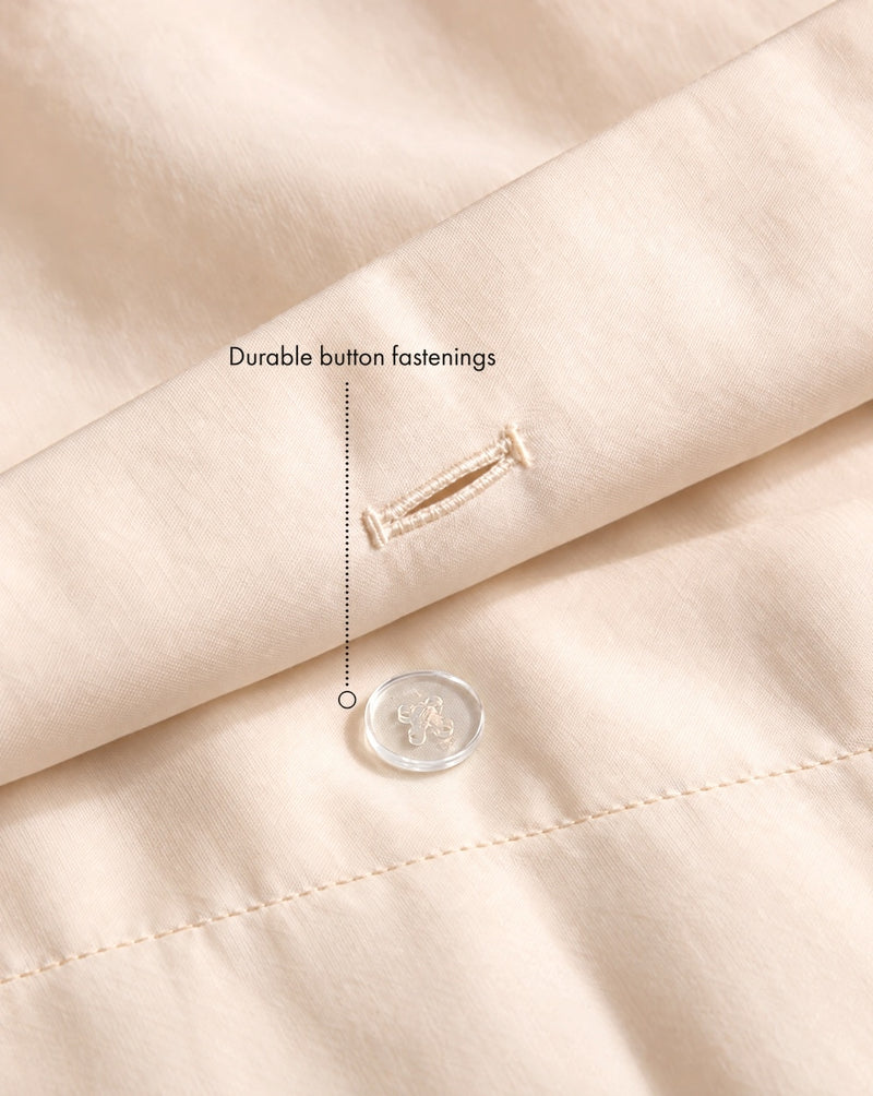 Vanilla 100% Organic Cotton Percale Duvet Cover