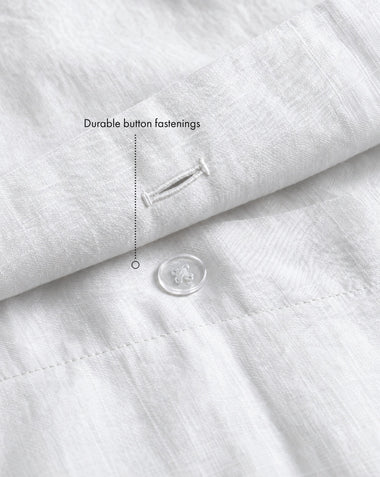 White 100% French Flax Linen Duvet Cover