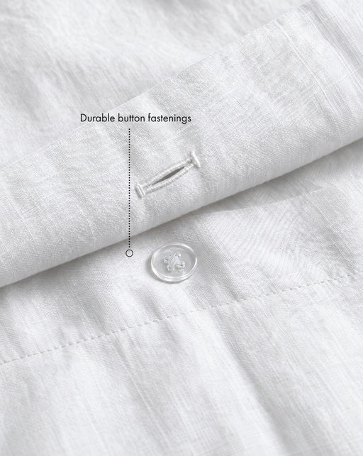 White 100% French Flax Linen Duvet Cover