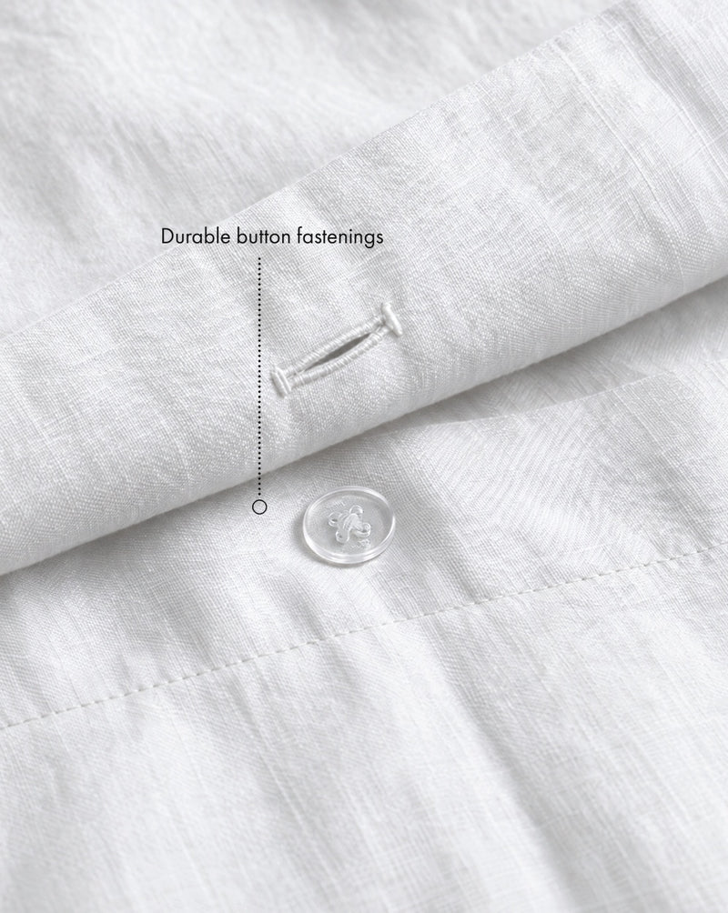 White 100% French Flax Linen Duvet Cover