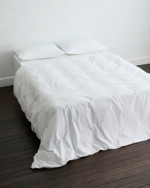 Crisp White Organic Cotton Percale Duvet Cover Set