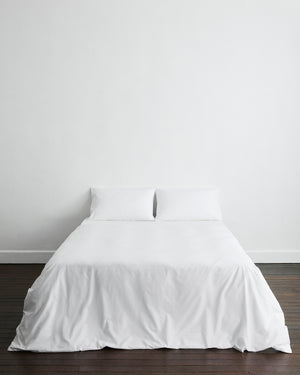 Crisp White Organic Cotton Percale Bedding Set