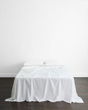 Crisp White 100% Organic Cotton Percale Flat Sheet