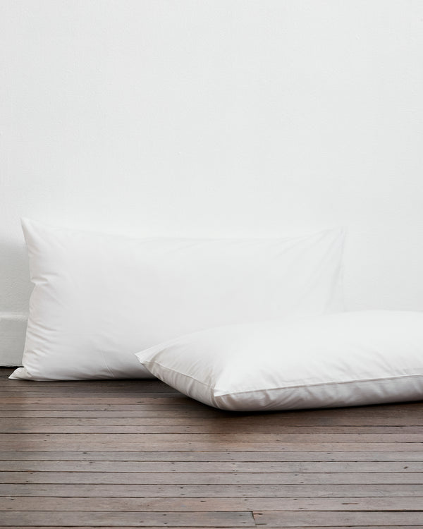 Crisp White 100% Organic Cotton Percale King Pillowcases (Set of Two)