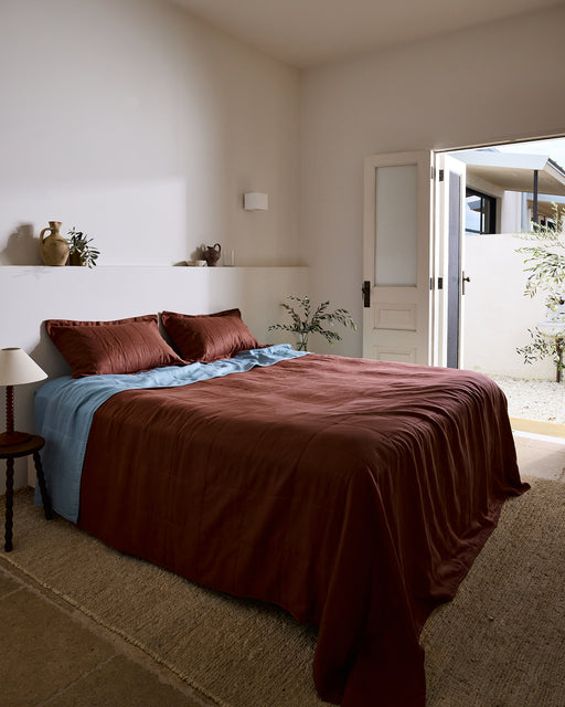 Cacao & Lagoon Two-Tone Quilt