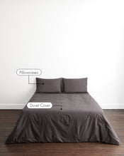 Graphite 100% Organic Cotton Percale Bedding Set - view