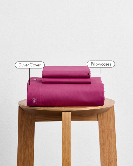 Berry Organic Cotton Percale Duvet Cover Set