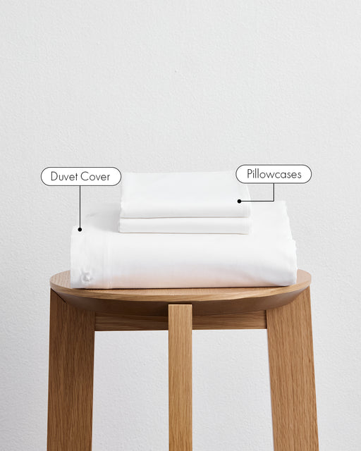 Crisp White Organic Cotton Percale Duvet Cover Set