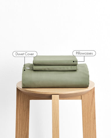 Eucalyptus 100% Organic Cotton Percale Duvet Cover Set