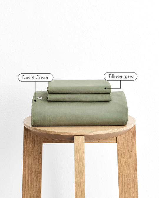 Eucalyptus 100% Organic Cotton Percale Duvet Cover Set