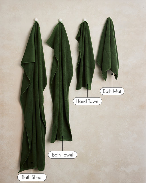 Moss Cotton Terry Hand Towel