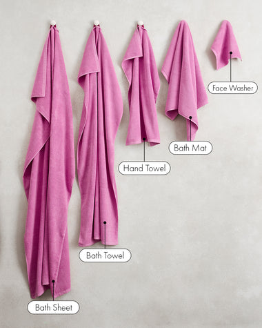 Bubblegum 100% Cotton Terry Bath Mat