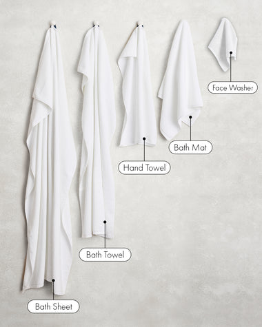 Crisp White 100% Cotton Terry Hand Towels (Set of Two)