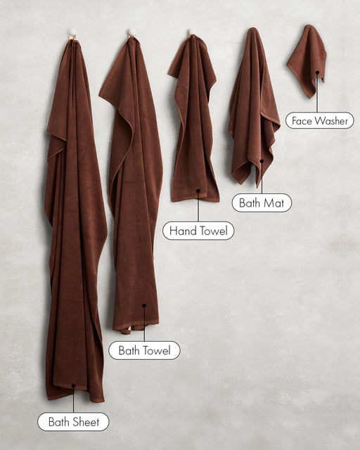 Espresso 100% Cotton Terry Bath Towel Bundle