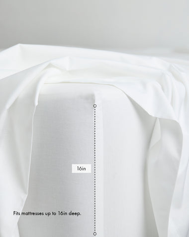 Crisp White 100% Organic Cotton Percale Fitted Sheet