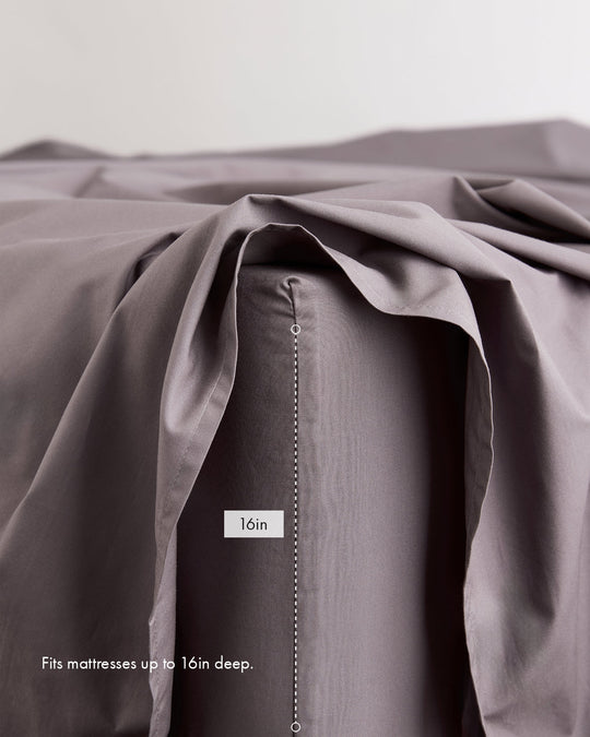 Graphite 100% Organic Cotton Fitted Sheet