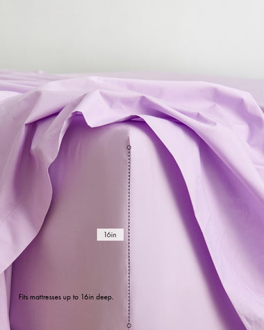 Violet 100% Organic Cotton Percale Fitted Sheet