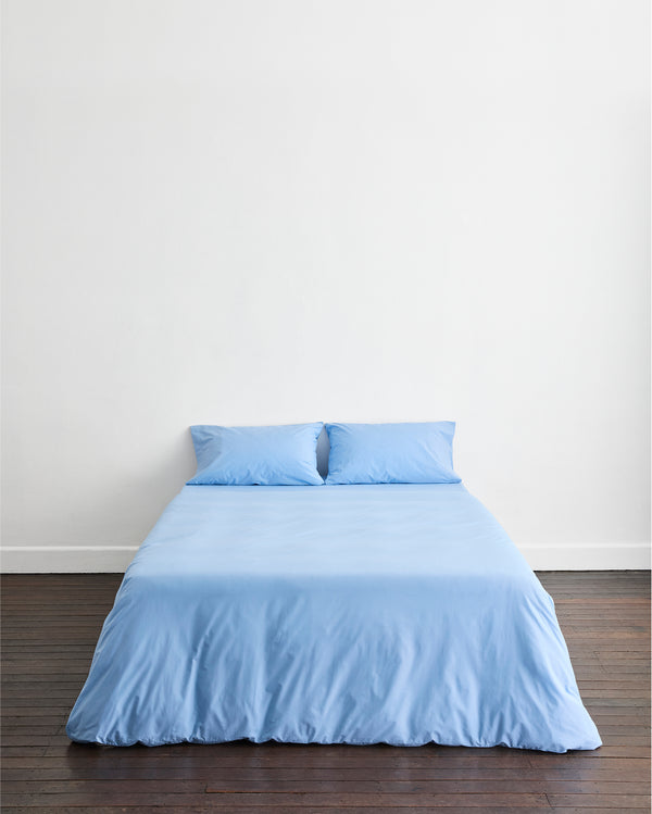 Sky 100% Organic Cotton Percale Bedding Set