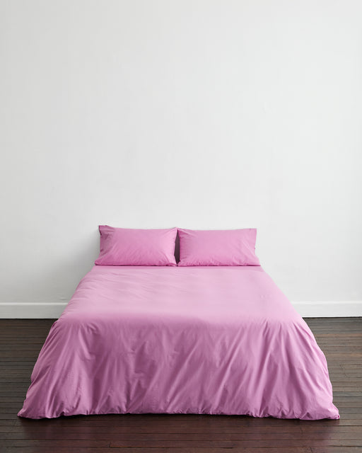 Bubblegum Organic Cotton Percale Duvet Cover
