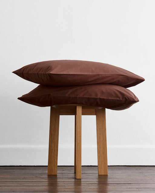 Espresso Organic Cotton Percale Pillowcases (Set of Two)