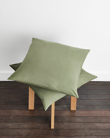 Eucalyptus 100% Organic Cotton Percale European Pillowcases (Set of Two)