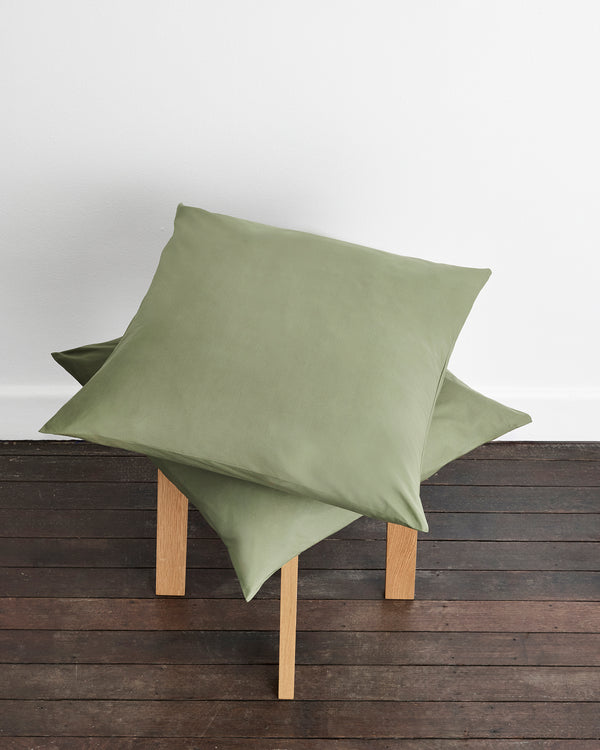 Eucalyptus 100% Organic Cotton Percale European Pillowcases (Set of Two)