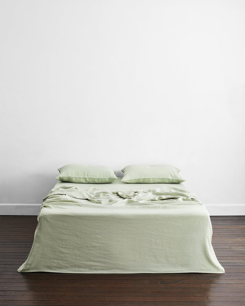 Sage 100% Flax Linen King Pillowcases (Set of Two)