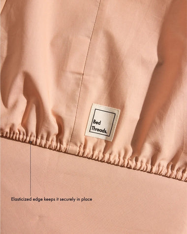Butterscotch 100% Organic Cotton Percale Fitted Sheet