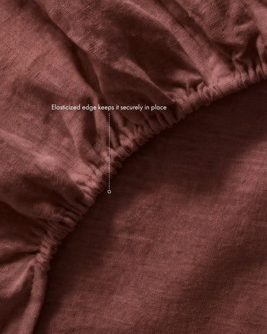 Cacao 100% French Flax Linen Fitted Sheet