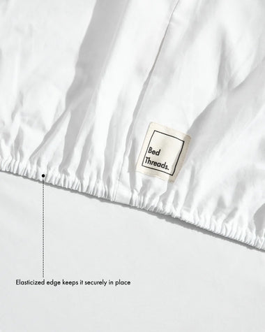 Crisp White 100% Organic Cotton Percale Fitted Sheet