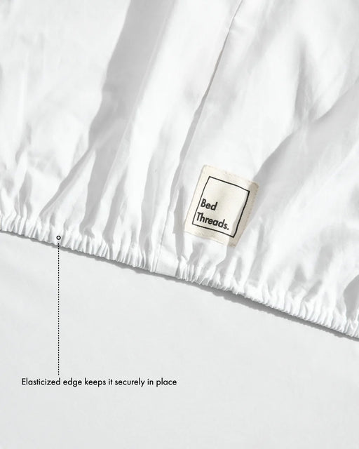 Crisp White 100% Organic Cotton Percale Fitted Sheet