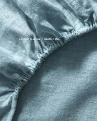 Lagoon 100% French Flax Linen Fitted Sheet
