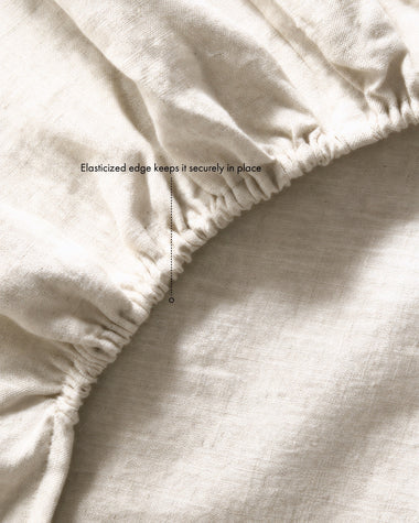 Oatmeal 100% French Flax Linen Fitted Sheet