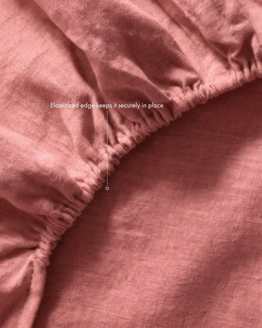 Pink Clay 100% French Flax Linen Fitted Sheet