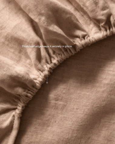 Portobello 100% French Flax Linen Fitted Sheet