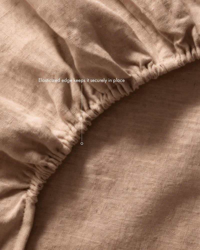 Portobello 100% French Flax Linen Fitted Sheet