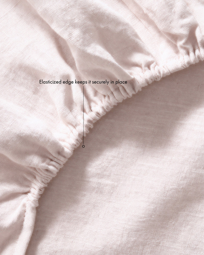Rosewater 100% French Flax Linen Fitted Sheet