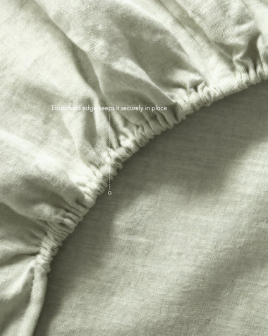 Sage 100% French Flax Linen Fitted Sheet